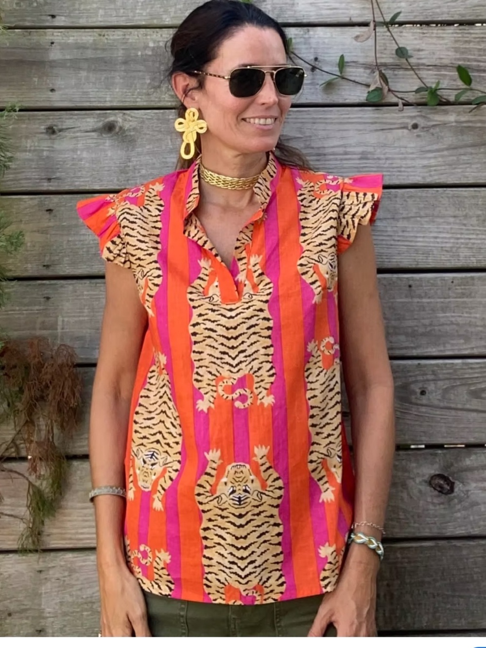 MK Hearon Eye of the Tiger top sz large